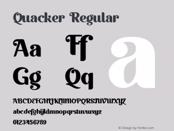 Quacker Version 1.00;July 28, 2019;FontCreator 11.5.0.2430 64-bit图片样张