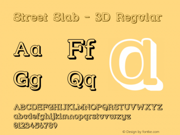 Street Slab - 3D Regular 1.0 Font Sample