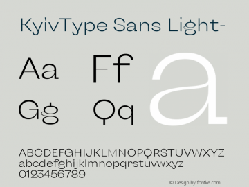 KyivType Sans Light- Version 1.002 Font Sample