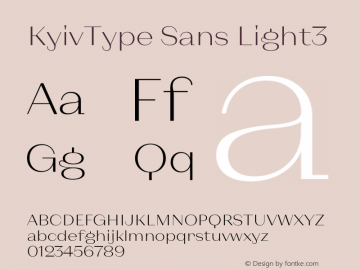 KyivType Sans Light3 Version 1.002 Font Sample
