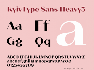 KyivType Sans Heavy3 Version 1.002 Font Sample