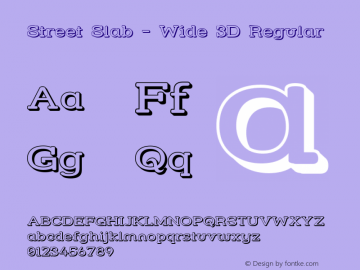 Street Slab - Wide 3D Regular 1.0 Font Sample