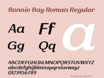 Bonnie Bay Roman W03 Italic Version 1.00图片样张