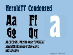 HeroldTT Condensed Version 1.0; 1999; initial release Font Sample