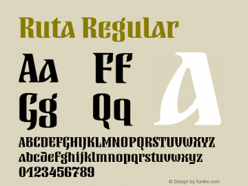 Ruta Regular Version 1.0 Font Sample