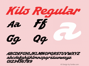 Kilo Regular Version 2.000 Font Sample