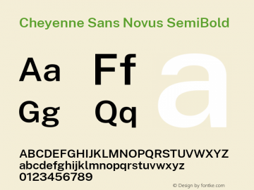 Cheyenne Sans Novus SemiBold Version 1.007;January 19, 2020;FontCreator 12.0.0.2550 64-bit; ttfautohint (v1.8.3)图片样张