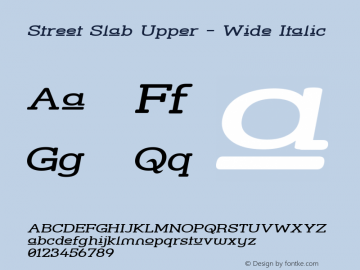 Street Slab Upper - Wide Italic 1.0图片样张