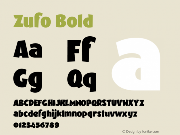 Zufo-Bold Version 1.000;PS 001.000;hotconv 1.0.88;makeotf.lib2.5.64775图片样张