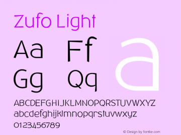 Zufo Light Version 1.000;PS 001.000;hotconv 1.0.88;makeotf.lib2.5.64775图片样张
