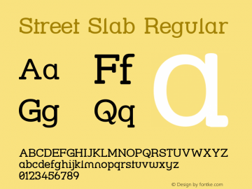 Street Slab Regular 1.0 Font Sample