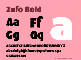 Zufo Bold Version 1.000;PS 001.000;hotconv 1.0.88;makeotf.lib2.5.64775 Font Sample