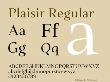 PlaisirRegular Version 1.000; ttfautohint (v1.6) Font Sample