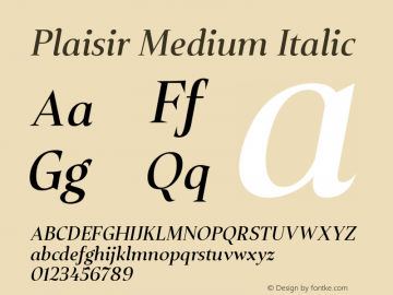 PlaisirMediumItalic Version 1.000; ttfautohint (v1.6)图片样张