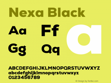 Nexa Black Version 2.00 Font Sample