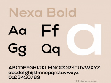 Nexa-Bold Version 2.00 Font Sample