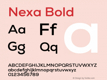 Nexa Bold Version 2.00 Font Sample