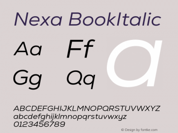 Nexa-BookItalic Version 2.00 Font Sample