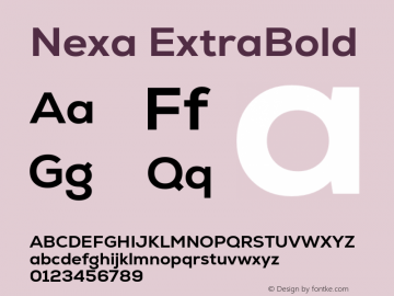 Nexa-ExtraBold Version 2.00 Font Sample