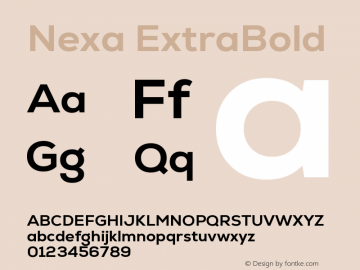 Nexa ExtraBold Version 2.00 Font Sample