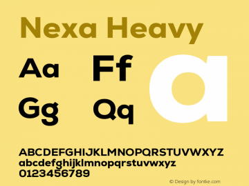 Nexa Heavy Version 2.00 Font Sample