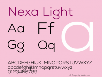 Nexa-Light Version 2.00 Font Sample