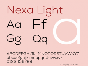 Nexa Light Version 2.00 Font Sample