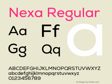Nexa Regular Version 2.00 Font Sample