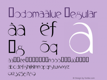 DodomaBlue Regular Macromedia Fontographer 4.1 1/21/2001 Font Sample