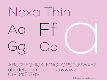 Nexa-Thin Version 2.00 Font Sample
