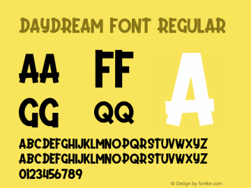 Daydream Font Regular Version 1.000 Font Sample