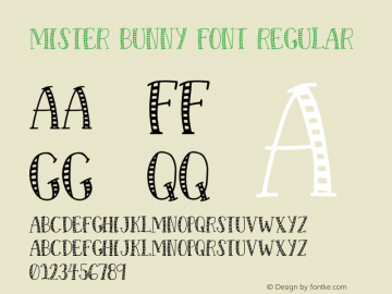 Mister Bunny Font Regular Version 1.000 Font Sample