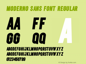 Moderno Sans Font Regular Version 1.000图片样张