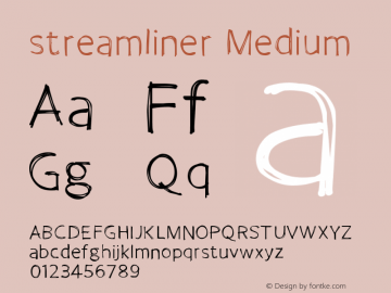 streamliner Medium Version 001.000 Font Sample