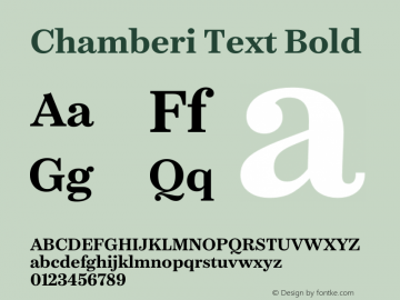 Chamberi Text Bold Version 1.000图片样张