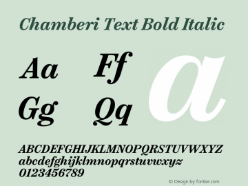 Chamberi Text Bold Italic Version 1.000图片样张