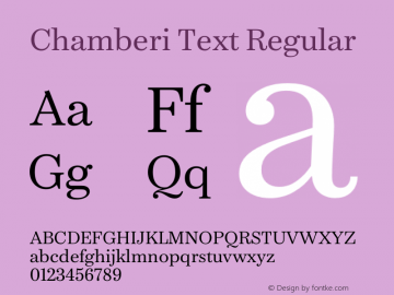 Chamberi Text Regular Version 1.000图片样张