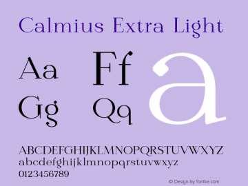 Calmius-ExtraLight Version 1.000图片样张