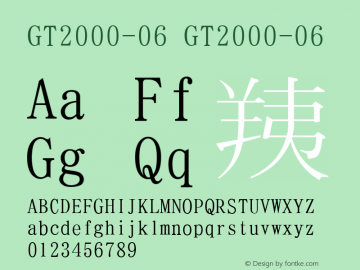 GT2000-06 GT2000-06 Version 1.20 Font Sample