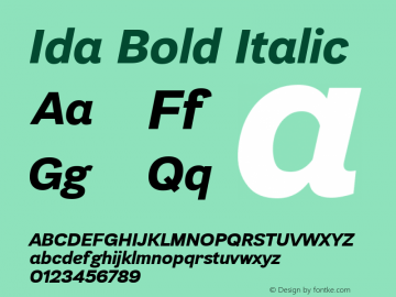 Ida Bold Italic Version 1.001图片样张