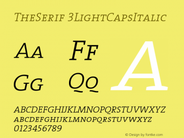 TheSerif 3LightCapsItalic Version 1.0图片样张