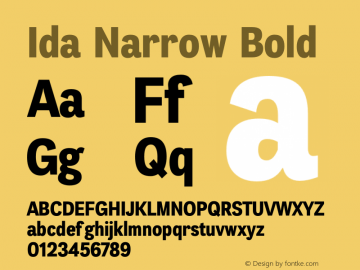 Ida Narrow Bold Version 1.001图片样张