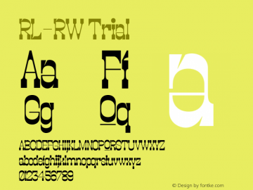 RL-RW Trial Version 1.000;PS 001.000;hotconv 1.0.88;makeotf.lib2.5.64775 Font Sample