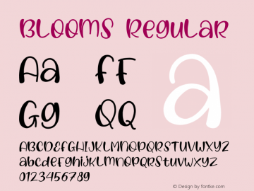 Blooms Version 1.005;Fontself Maker 3.4.0 Font Sample