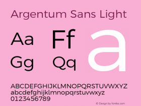 Argentum Sans Light Version 2.60;February 17, 2020;FontCreator 12.0.0.2522 64-bit Font Sample