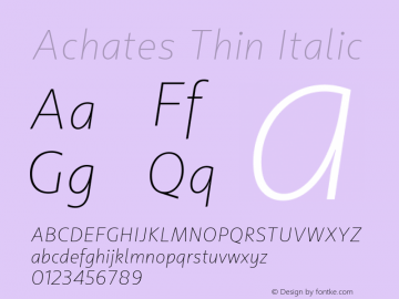 Achates Thin Italic Version 2.056图片样张