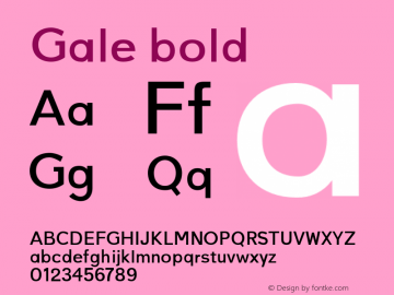 Gale bold 0.1.0 Font Sample