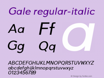 Gale regular-italic 0.1.0 Font Sample