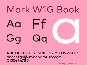 MarkW1G-Book 1.000 Font Sample