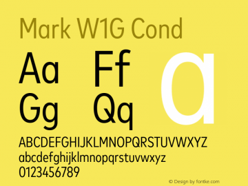 MarkW1G-Cond 1.000 Font Sample